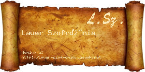 Lauer Szofrónia névjegykártya